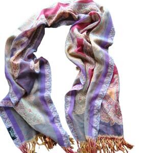 Natural Colorful Design Pashmina 100% Wool